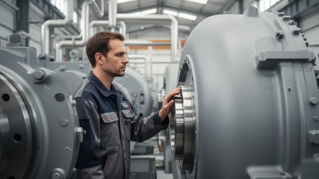 Technicien de maintenance industrielle observant attentivement un équipement pour anticiper une panne avant qu'elle ne survienne