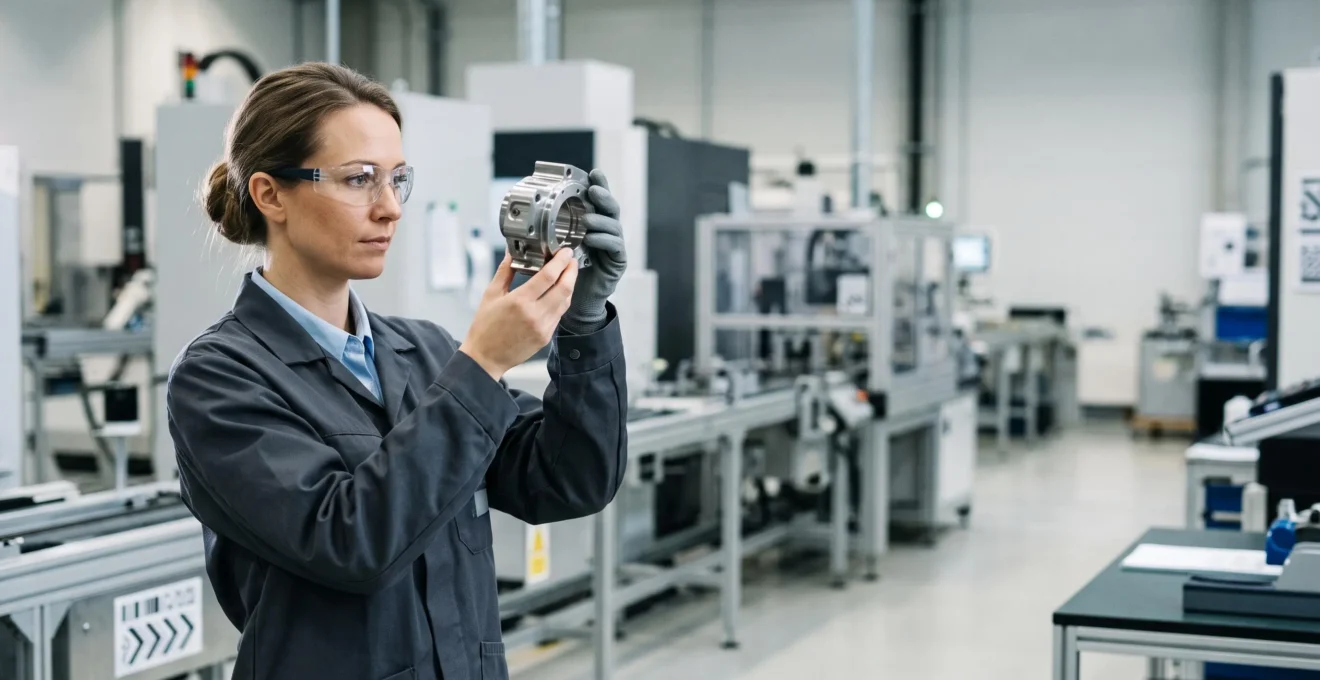 Technicien scannant un composant industriel pour retrouver instantanément l'origine d'un défaut de production